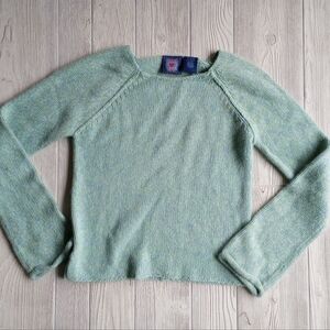 Next Era Woven Knit Acrylic Sweater Women's Size M Baby Blue/Green
